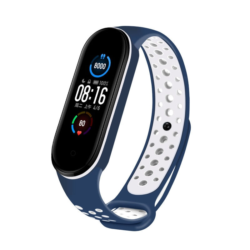 Thumbnail: Strap for Xiaomi Mi Band 5, Silicone Anti-Sweat Replacement Wrist Strap