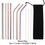 Thumbnail: 14 Pcs Metal Reusable 304 Stainless Steel Straws Straight Bent Drinking Straw
