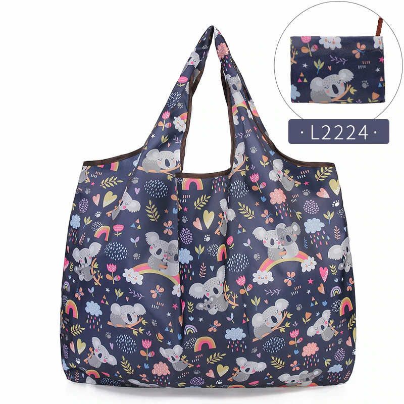 Thumbnail: Folding Shopping Bag Eco-Friendly Reusable Portable Shoulder Handbag