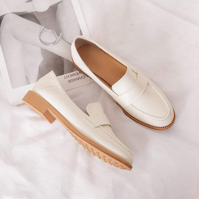 Thumbnail: Spring Soft Work Oxfords Buckle Chunky Heels