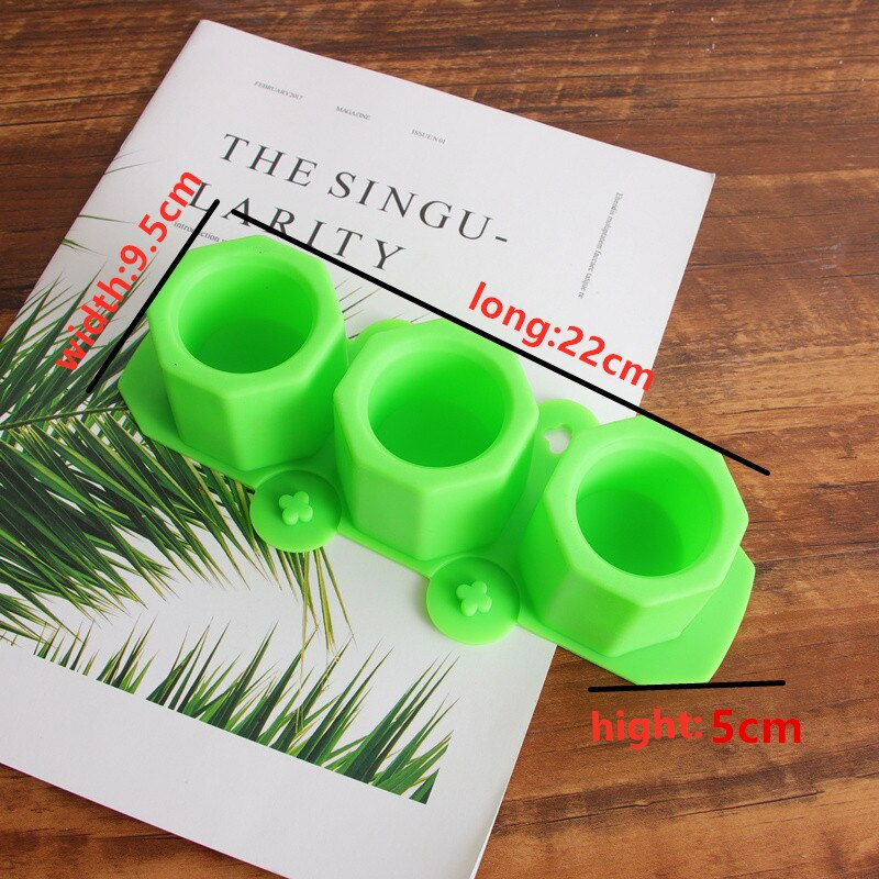 Thumbnail: 3 Holes Round Geometric Polygonal Concrete Flower Pot Vase Mold