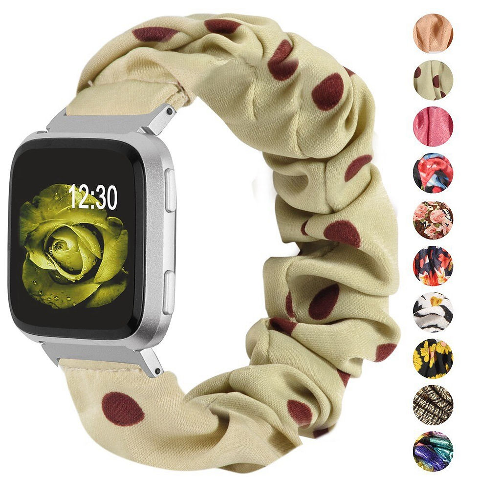 Thumbnail: Elastic Fabric Bands for Fitbit Versa Women Girls Soft Woven Rubber Strap