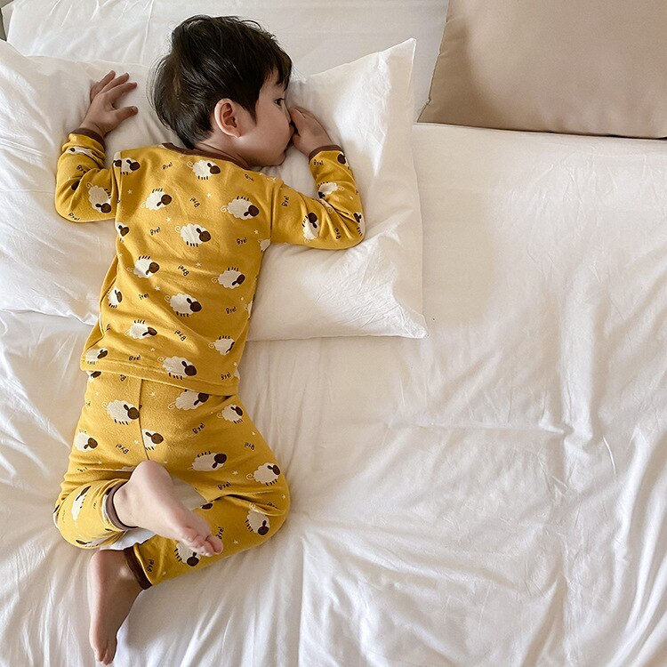 Thumbnail: Cartoon Pajama Sets 1-7 Years Kids Soft Comfortable All-Match Clothes Sets