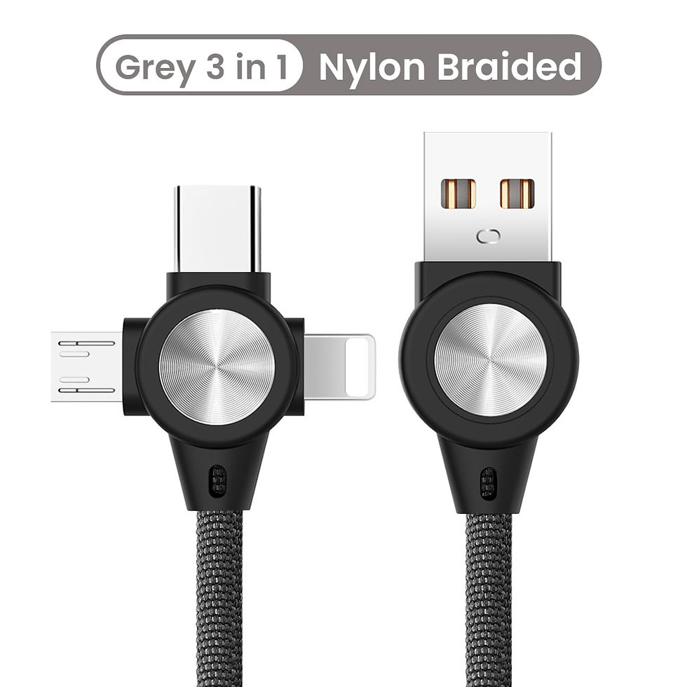 Thumbnail: 3 in 1 USB Cable for Phone Micro USB Type C 8 Pin Charger Cable for iPhone