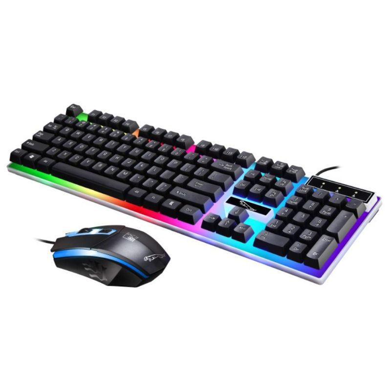 Thumbnail: USB Charging Light Keyboard & Mouse Kit Rainbow LED For PS4 Xbox One