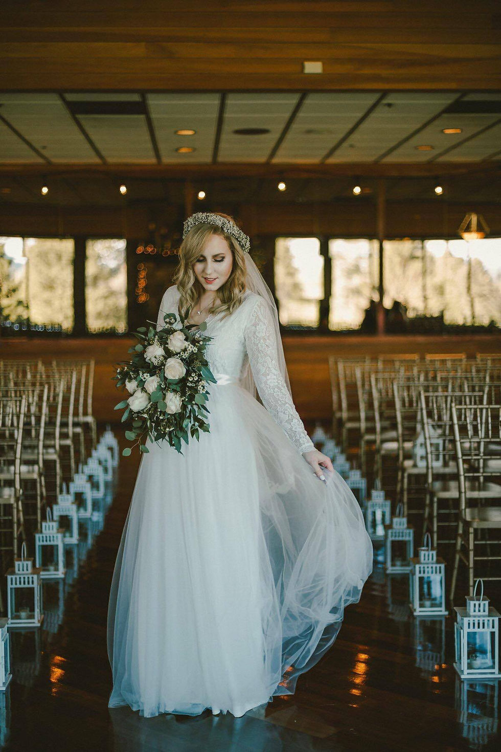 Thumbnail: Blush Tulle and Lace Dress #1125