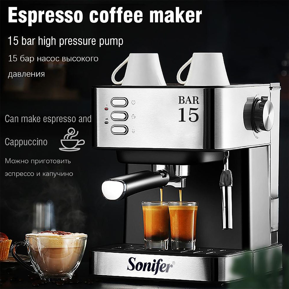 Thumbnail: 1.6L Electric Espresso Coffee Machine Coffee Grinder 15 Bar Express Electric