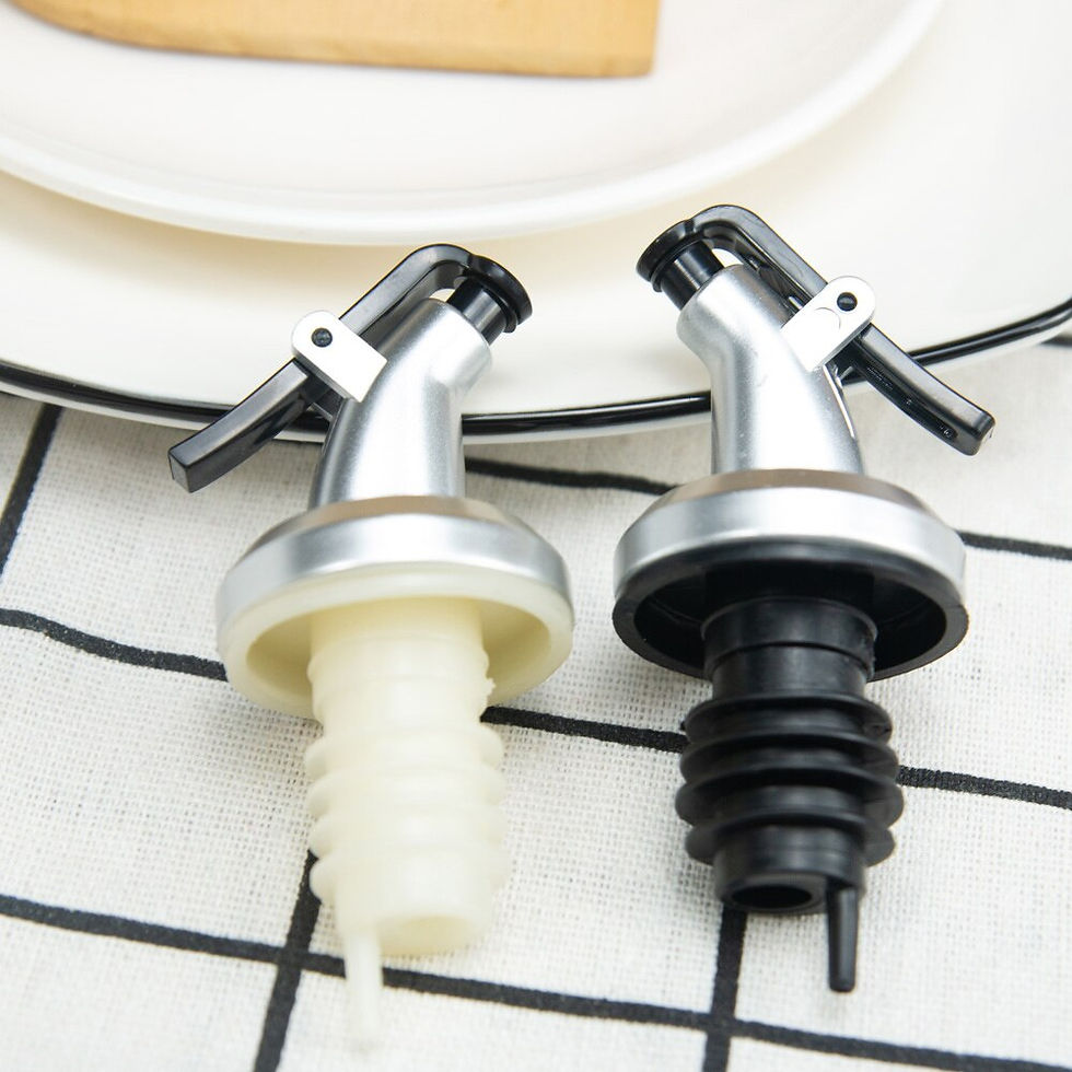Thumbnail: 2pcs Plastic Bottle Stoppers for Wine Oil Reusable Wine Pourers Bar Tools Bottle