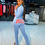 Thumbnail: Women 2 Piece Outfits Long Sleeve Off Shoulder Crop Top Pants Set Casual