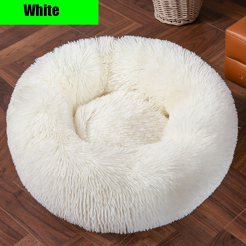 Thumbnail: Thick Cutton Round Dog Bed Super Soft Long Plush Pet Cat Mat