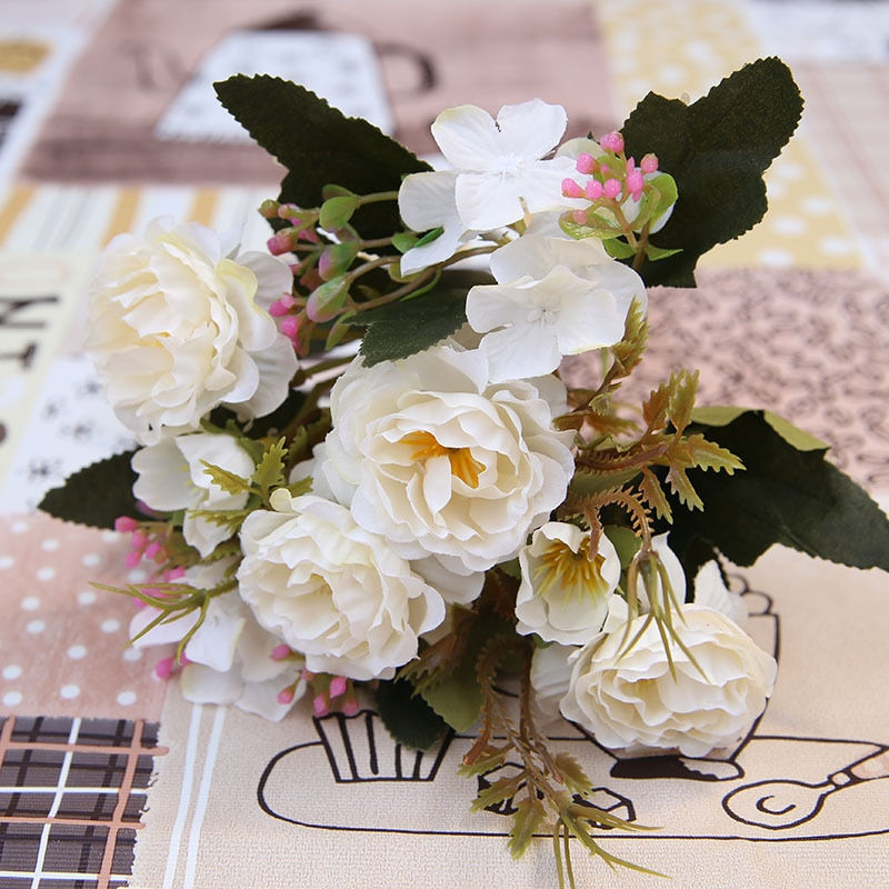 Thumbnail: DIY Party Decoration Vintage Silk Artificial Flowers Small Rose