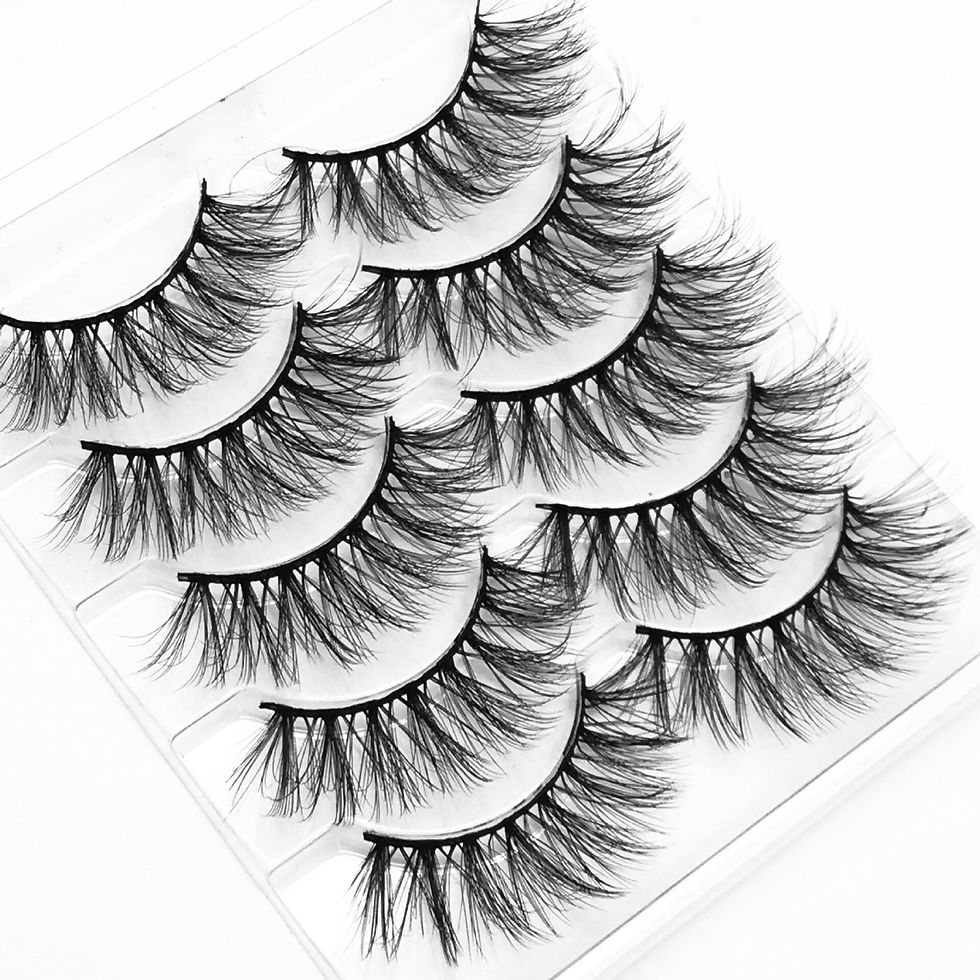 Thumbnail: Mink Eyelashes 5 Pairs 3D Mink Lashes Handmade Natural False Eyelashes Eyelash