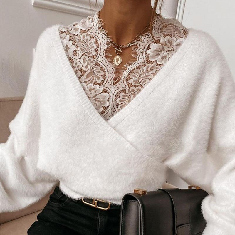 Hình thu nhỏ: Sequin Sweaters 2020 Autumn Winter Off Shoulder