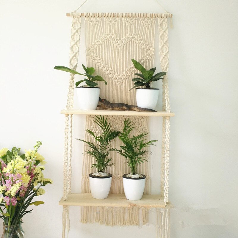 Thumbnail: Macrame Hanging Planter Basket Wall Handmade Plant Hanger Pot Indoor Purl Edging