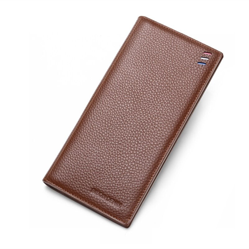 Thumbnail: 100% Cow Leather Small Wallet Men Bifold Credit Card Holder Wallet RFID Blocking