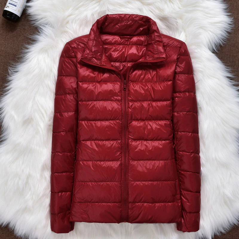 Thumbnail: Winter Women Ultralight Thin Down Jacket White Duck Down Hooded Jackets