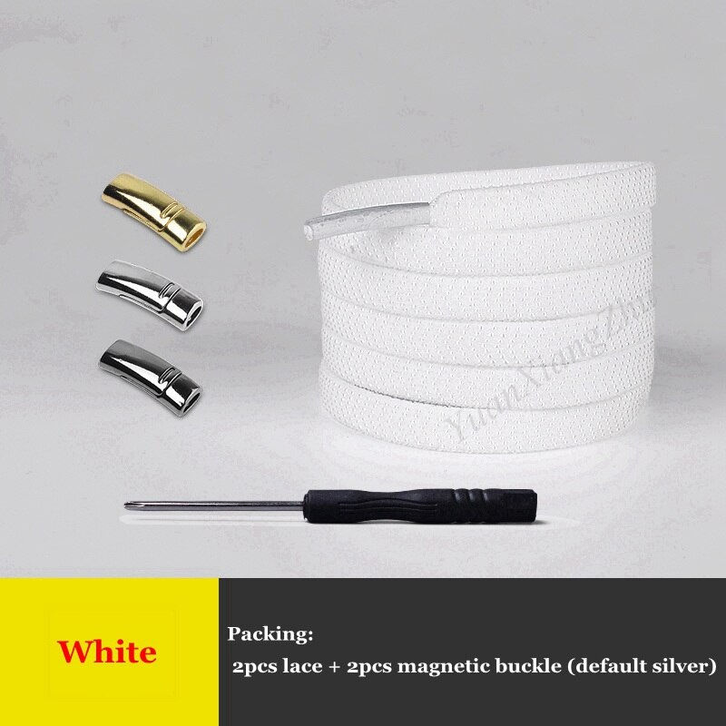 Thumbnail: 1Pair Elastic Magnetic 1Second Locking Creative Quick No Tie  Laces Kids