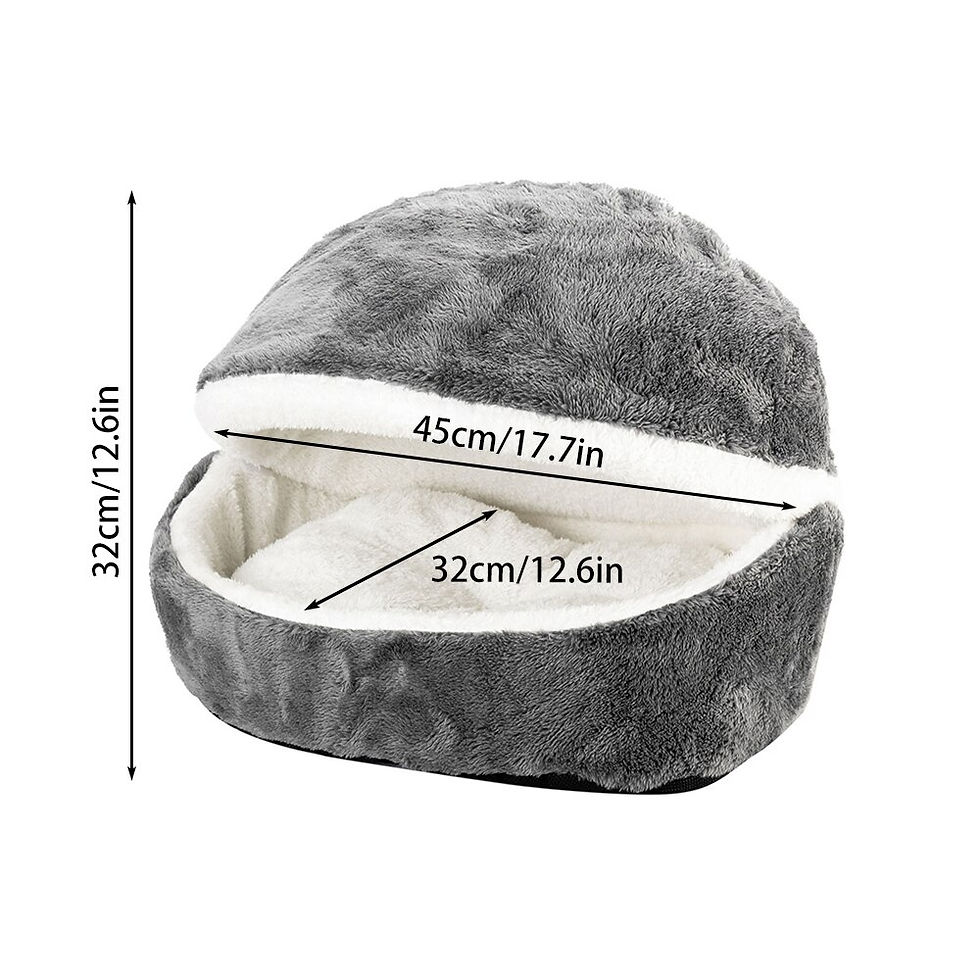 Thumbnail: Gray Cat Bed Sleeping Bag Mat Hamburger Shape Winter Warm Pet House Short Plush