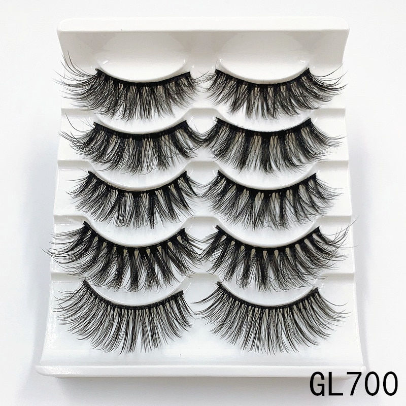Thumbnail: Mink Eyelashes 5 Pairs 3D Mink Lashes Handmade Natural False Eyelashes Eyelash