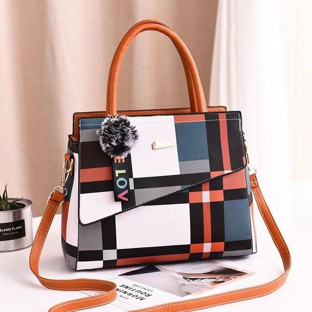 Thumbnail: Patchwork Casual Large Shoulder Handbag