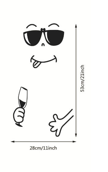 Minijatura: 1sheet  Kitchen Accessories Creative Kitchen Cartoon Fridge Sticker Smiley