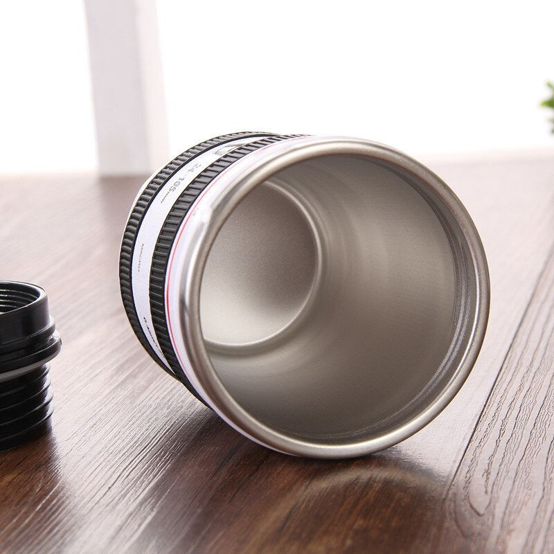 Thumbnail: Creative 400ml Stainless Steel Liner Camera Lens Mugs Coffee Tea Cup Mugs