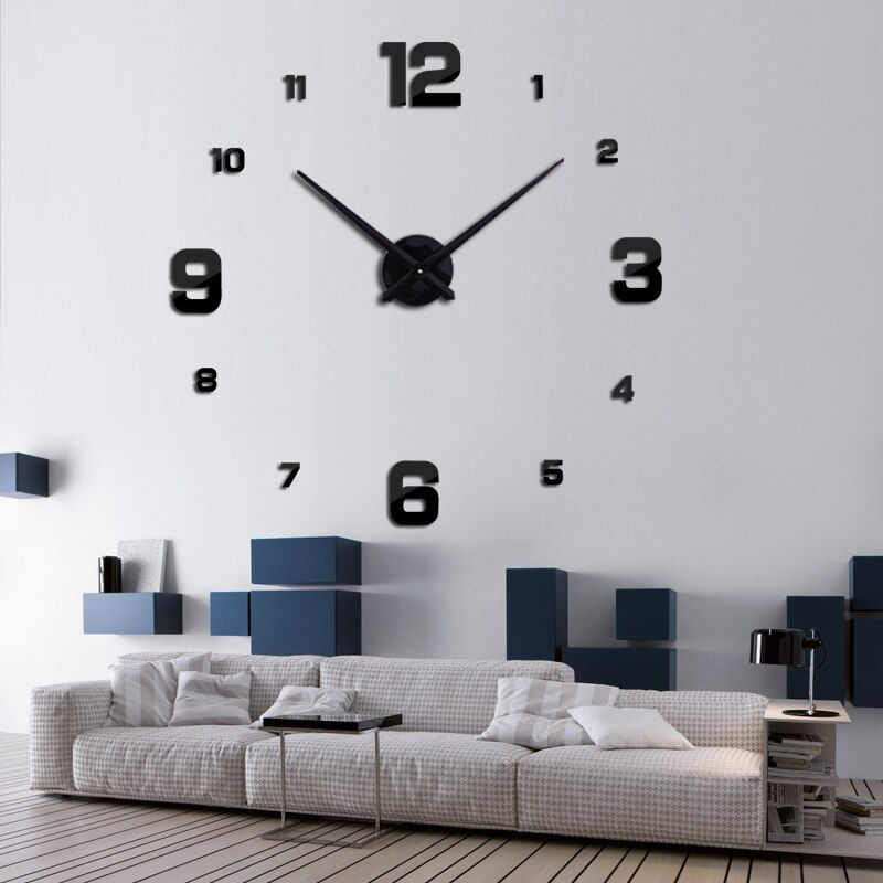 Thumbnail: Large Wall Clock Watch 3d Wall Clocks De Pared Home Decoration 3d Wall Stickers