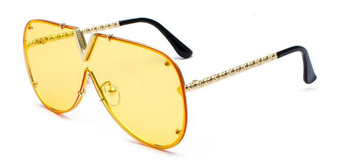 Thumbnail: Oversized  V-Shape Sun Glasses Pilot One-Piece Goggles Shades Eyewear UV400
