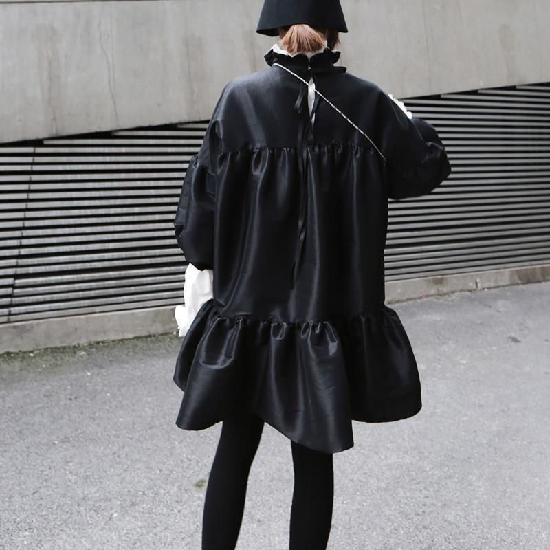 Thumbnail: Rola Stand Collar Puff Sleeve Ruffle Dress