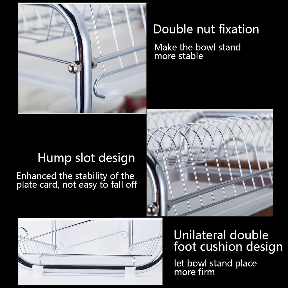 Thumbnail: 3-Tier Dish Drying Rack Kitchen Collection Shelf Drainer Organizer