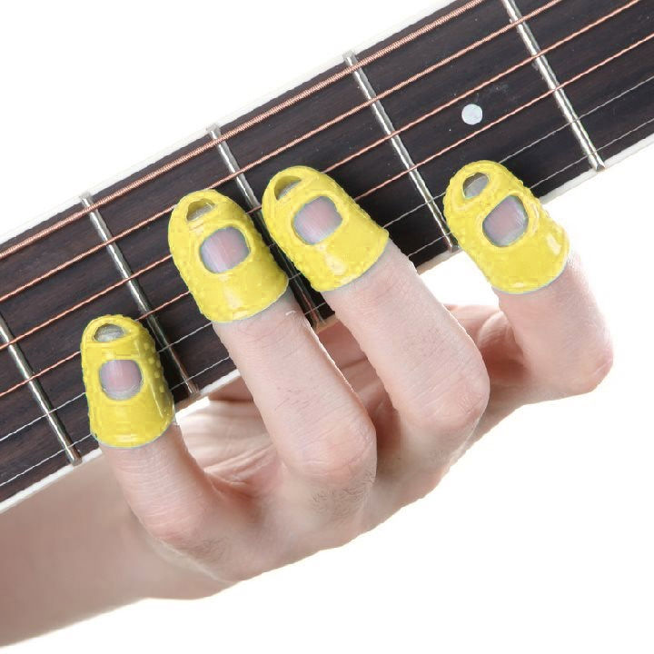 Thumbnail: 12 Pcs Thin Medium Celluloid Guitar Thumb Picks Finger Cap Protect Fingers