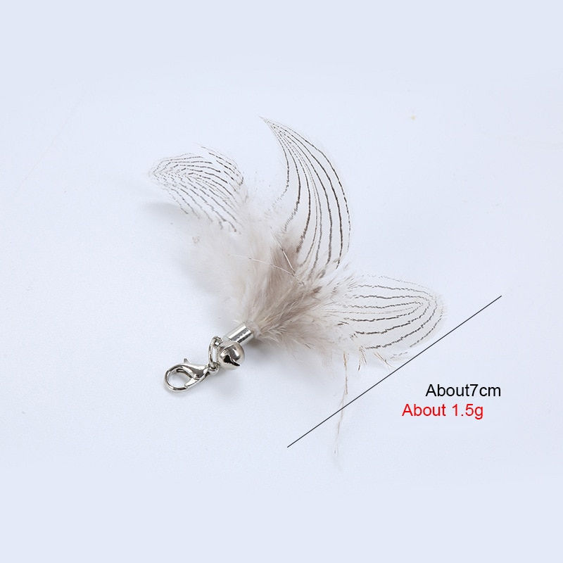 Thumbnail: Cat Toy Feather Replacement Head Interactive Plush Cat Toys Cats Stick Feather