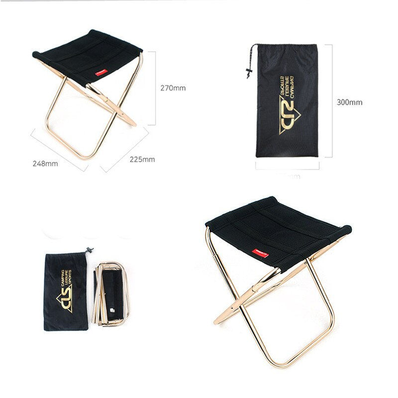 Thumbnail: Mini Portable Folding Fishing Small Stool Seat Hiking Camping Picnic Folding