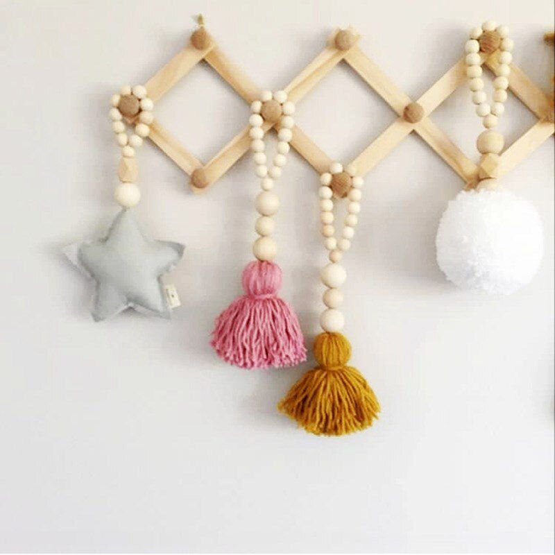 섬네일: Wooden Beads Tassel Pendant Bedroom