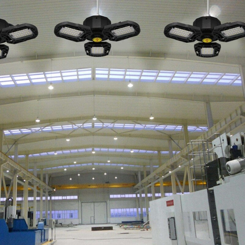 Miniatura: LED Garage Light 60W Deformable LED Garage Ceiling Light With 3 Adjustable Panel