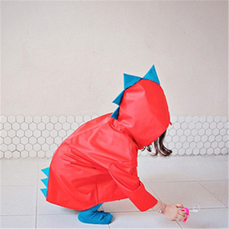 Thumbnail: Cute Dinosaur Polyester Baby Raincoat Outdoor Waterproof Rain Coat