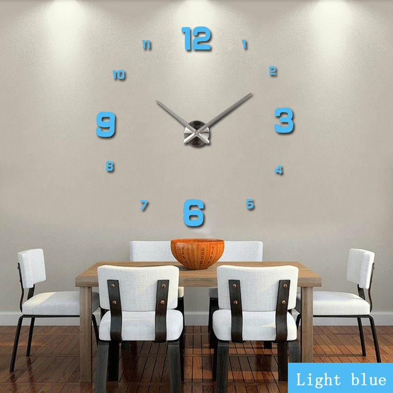 Thumbnail: Large Wall Clock Watch 3d Wall Clocks De Pared Home Decoration 3d Wall Stickers