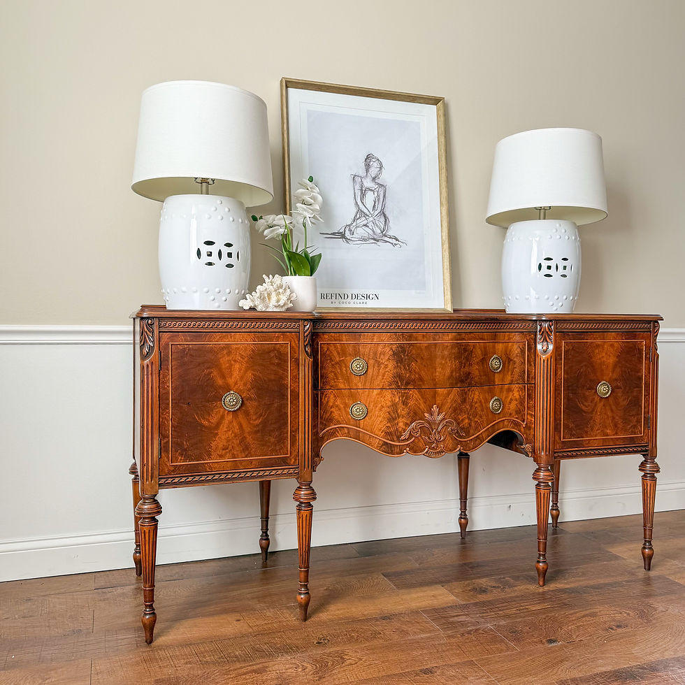 Thumbnail: Antique Mahogany Buffet – Vintage Sideboard Cabinet