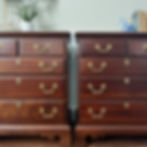 Thumbnail: Pair of Antique Lexington Mahogany Chests – Matte Lacquer Finish – Ready to Ship