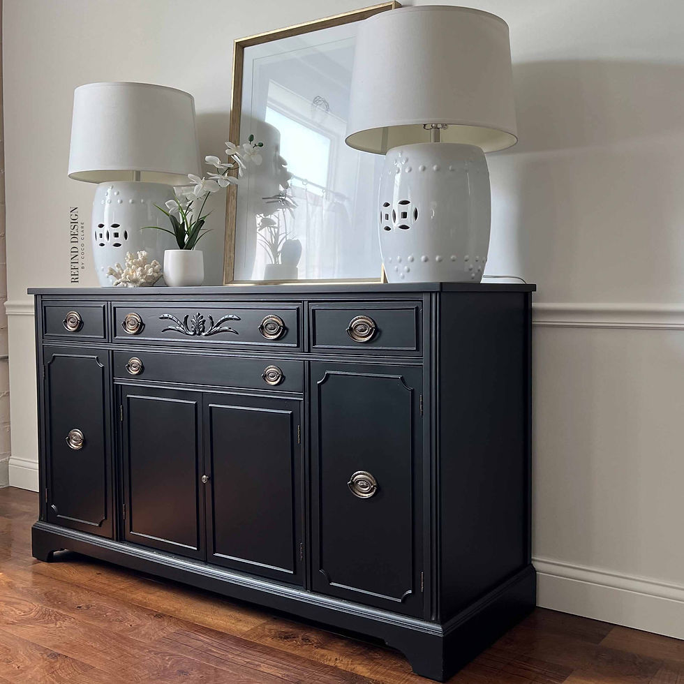 Thumbnail: Antique Hepplewhite Buffet, Black Modern Sideboard