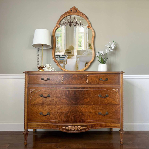 Antique French Dresser with Mirror refinddesign