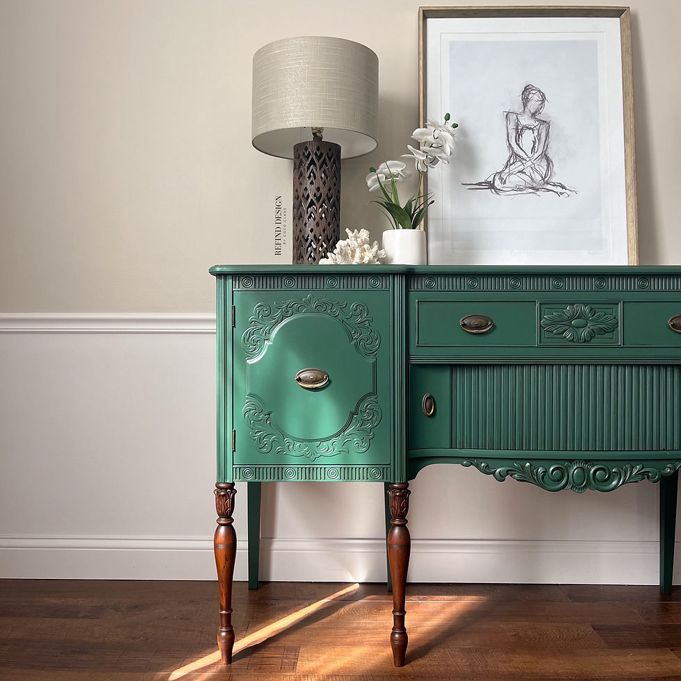 Thumbnail: Antique Victorian Buffet, Green Modern Sideboard