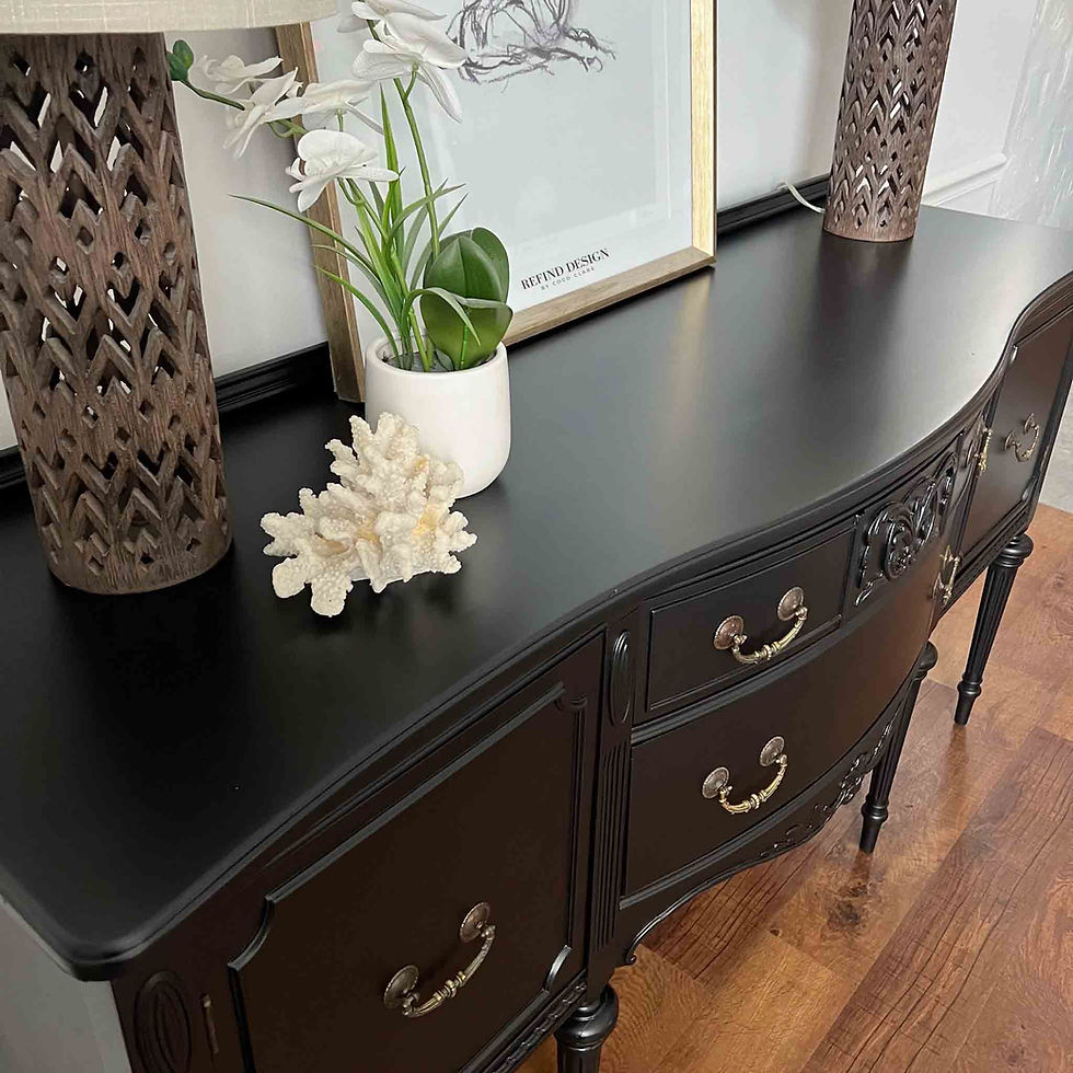 Thumbnail: Antique Hepplewhite Buffet, Black Modern Sideboard