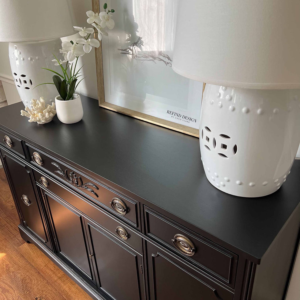 Thumbnail: Antique Hepplewhite Buffet, Black Modern Sideboard