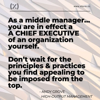 As a middle manager... you are in effect a chief executive of an organization yourself