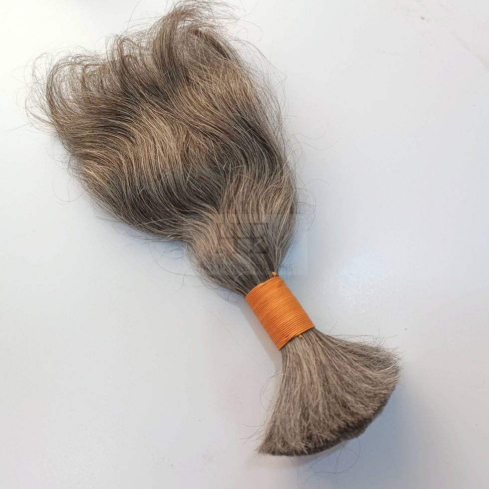 Thumbnail: Natural single donor grey human hair