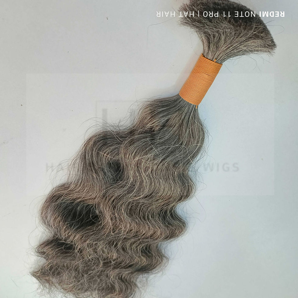Miniatura: Curly Grey non-sewn Human hair extensions