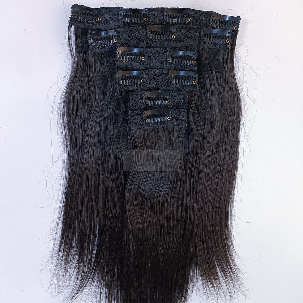 Miniatura: Raw straight clip-in hair extensions