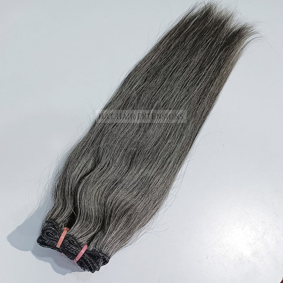 Thumbnail: Straight Grey Human Hair Extensions
