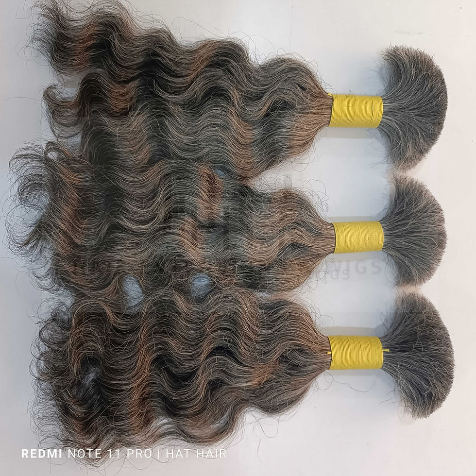 Thumbnail: Grey Braiding Indian curly Human hair extensions